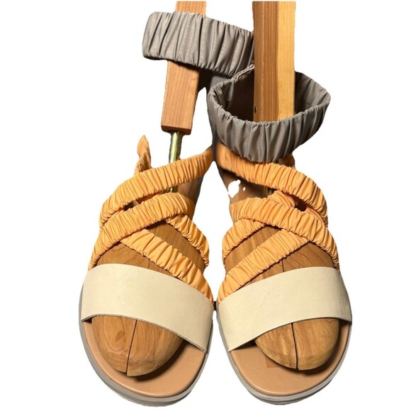 Sorel Ella II Ankle-Strap Leather Sandal Women’s Size 9 Orange Gray - Picture 5 of 14